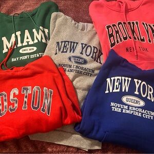 SHEIN Multicolor City Print Hoodies